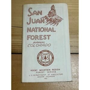 VTG 1961 San Juan National Forest Colorado Brochure Pamphlet Rocky Mountain